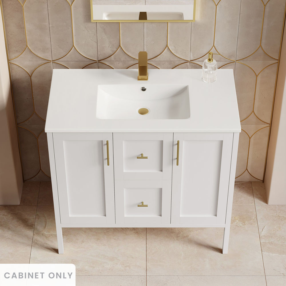 Forme 36" Modular Freestanding Bathroom Vanity Cabinet without Top in White