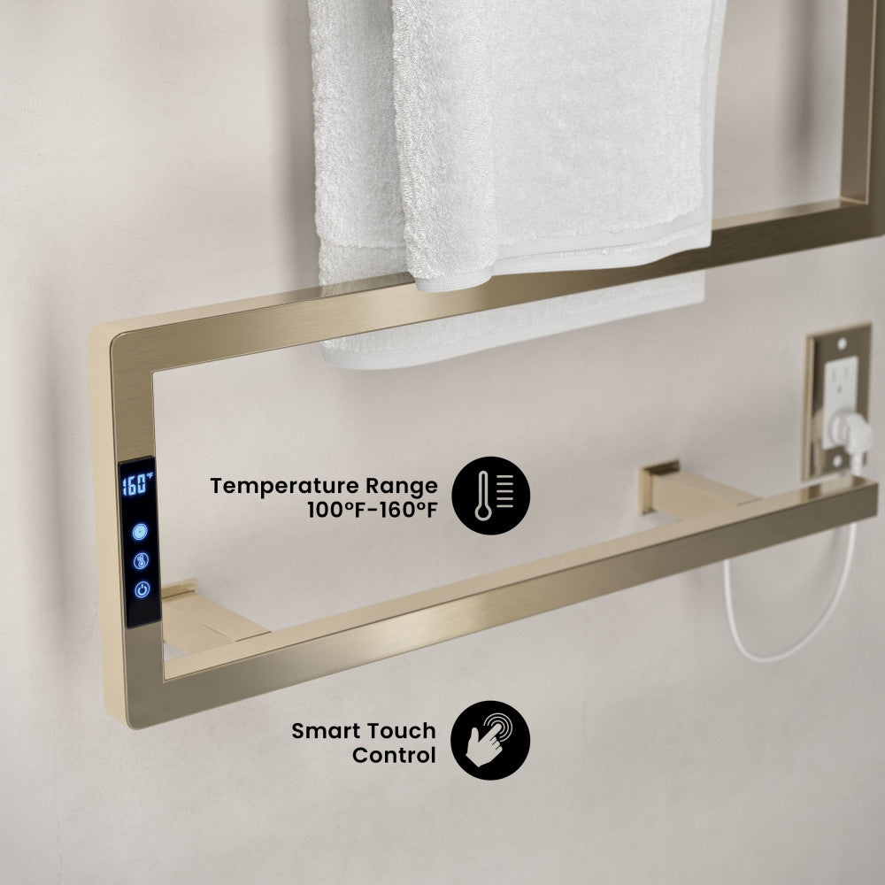 Voltaire 5-Bar Electric Towel Warmer in Swiss Gold with Timer