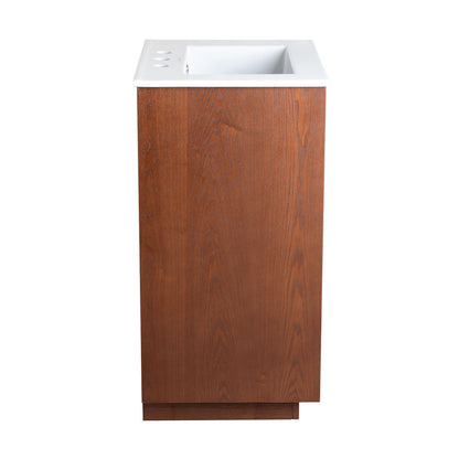 Daxton 24" Freestanding Bathroom Vanity in Brown Oak with 3-Hole Centerset Sink Top