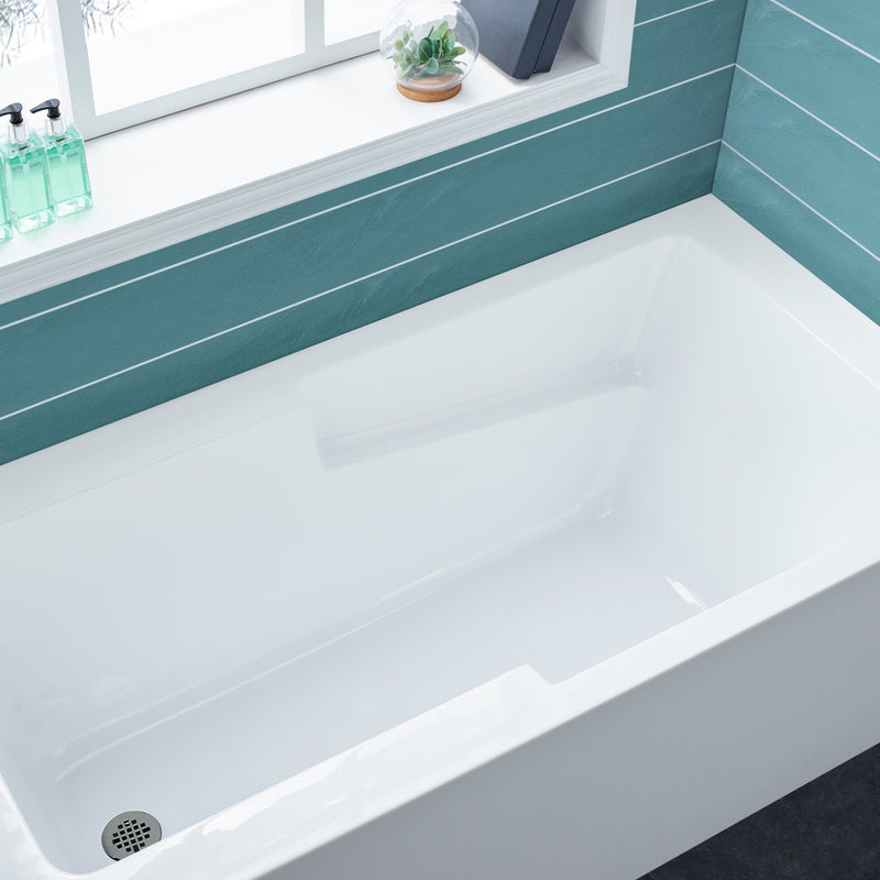 Voltaire 60" x 30" Left-Hand Drain Alcove Bathtub with Apron and Armrest