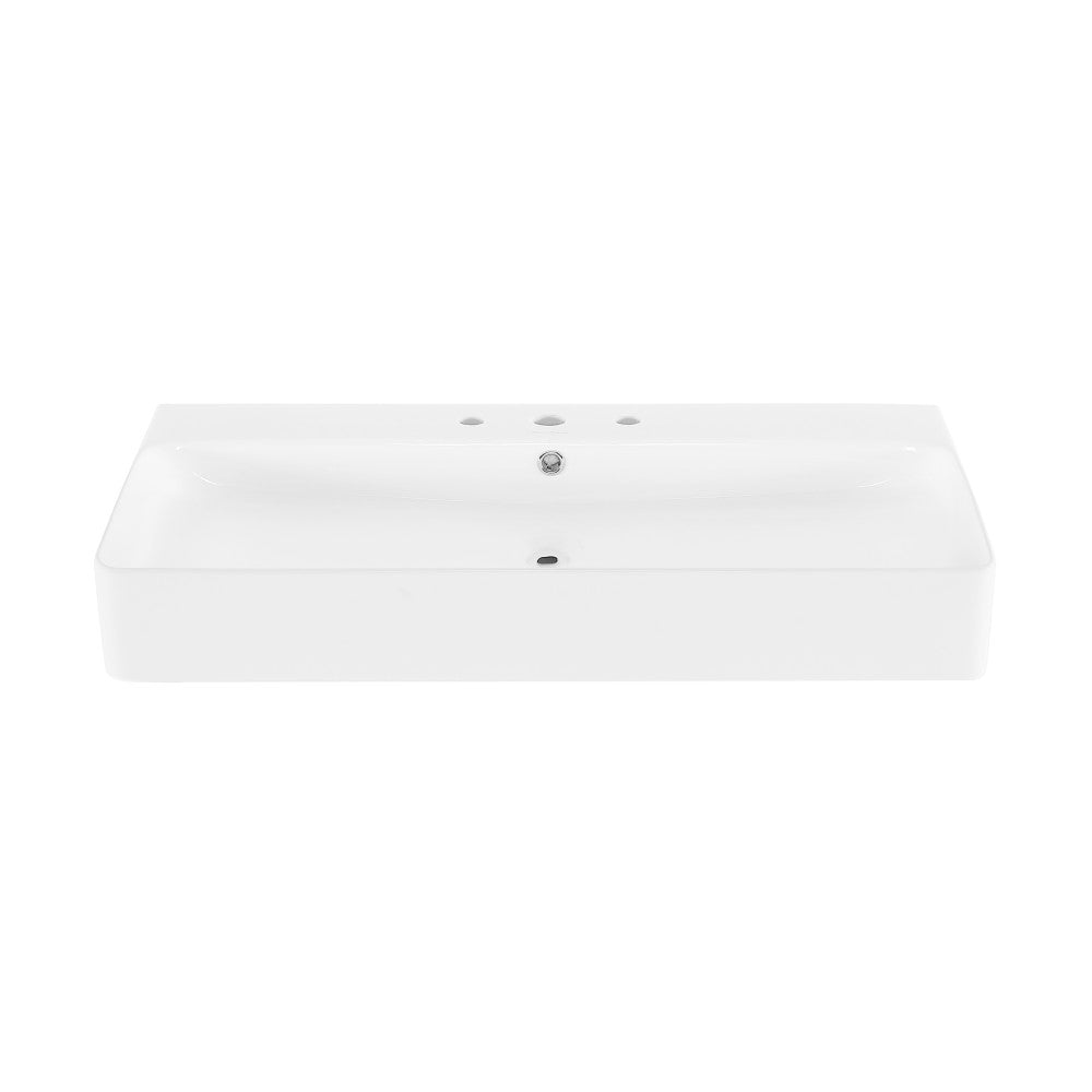 Carre 36" Wall-Mount Bathroom Sink with 8" Widespread Holes