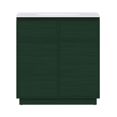 St. Tropez 36" Freestanding Bathroom Vanity in Green Oak with Sink Top