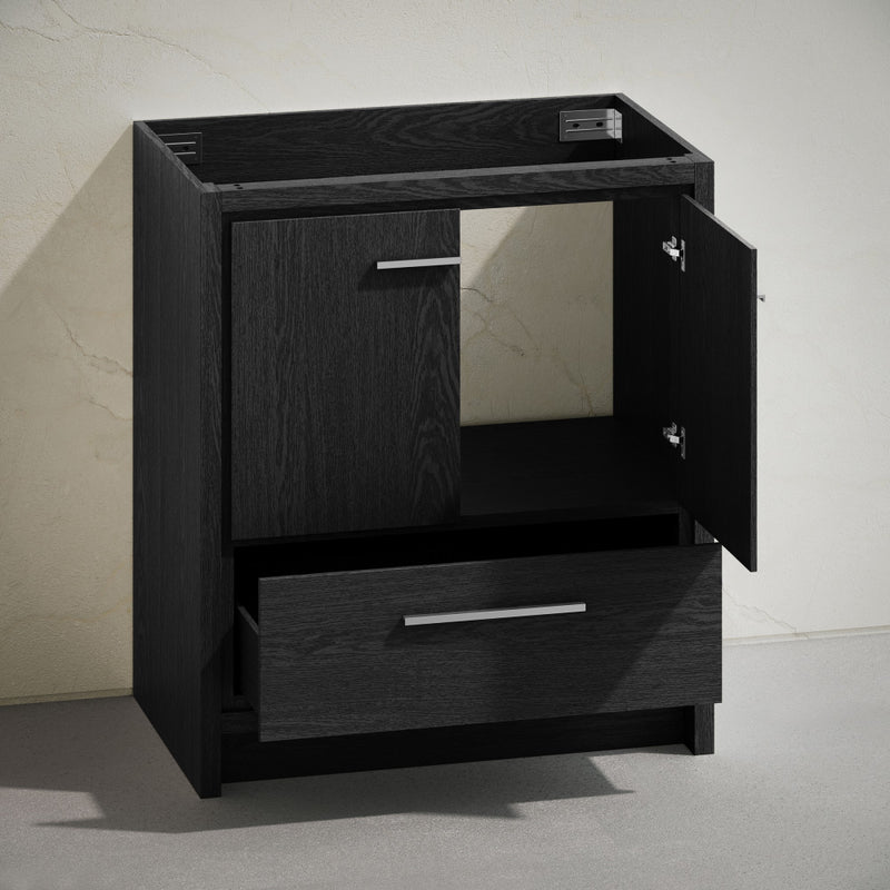 Virage 30" Freestanding Bathroom Vanity in Black Oak without Sink Top