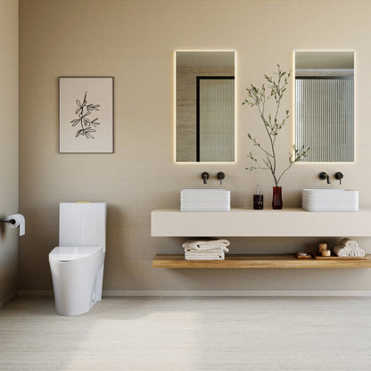 St. Tropez One Piece Elongated Toilet Dual Vortex Flush, Gold Hardware