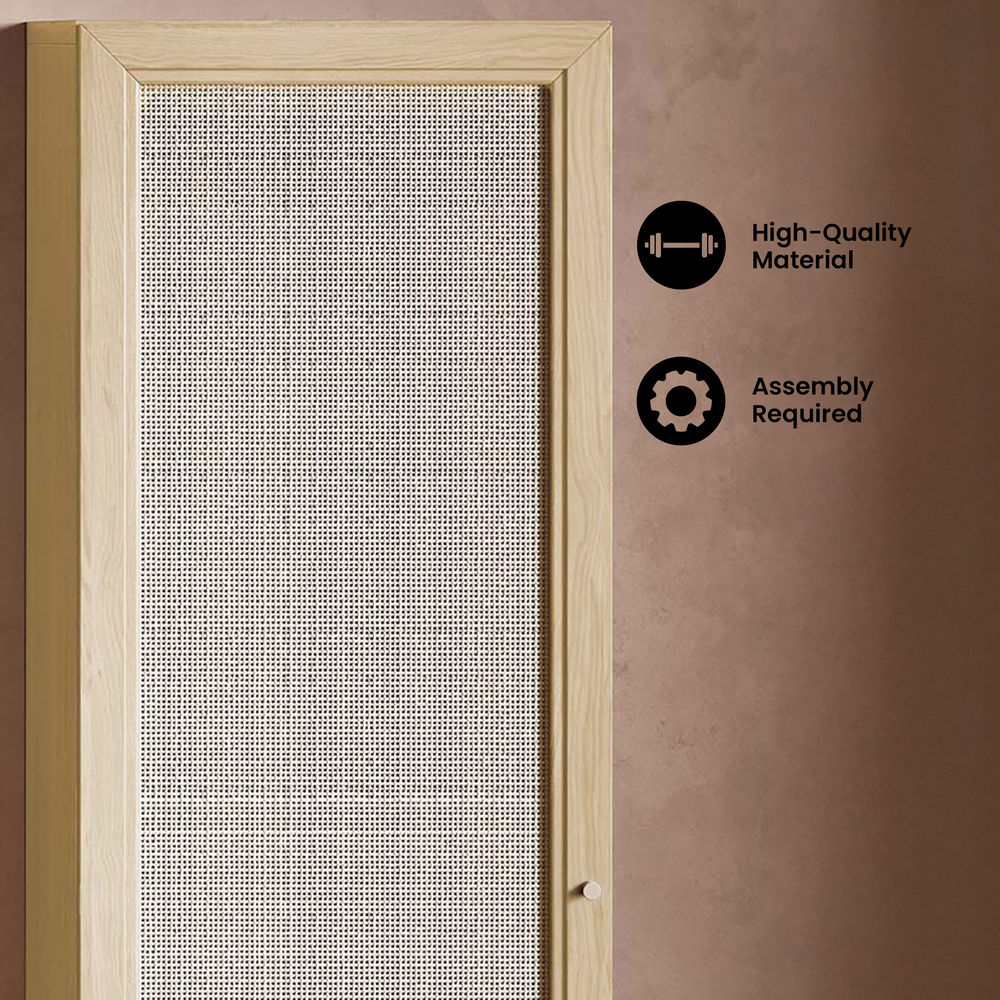 Classe 15.5 x 15 x 60 Freestanding Linen Cabinet in Natural Oak