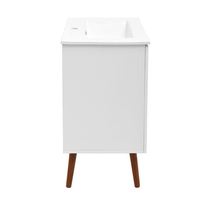 Manoir 24" Freestanding Bathroom Vanity in White with Sink Top