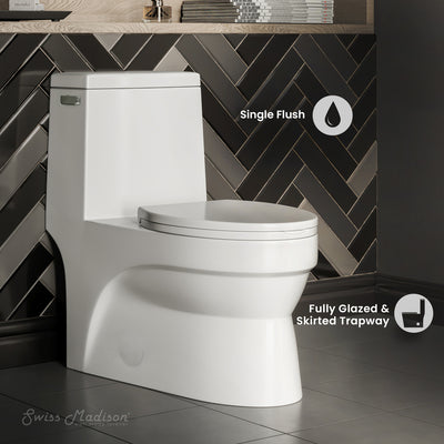 Virage One-Piece Elongated Left Side Flush Handle Toilet 1.28 gpf