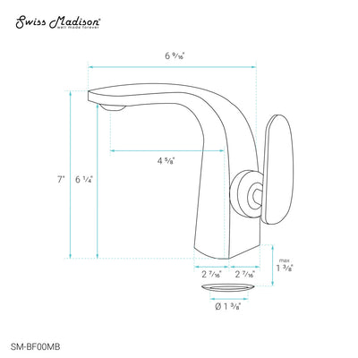 Chateau Single Hole, Single-Handle, Bathroom Faucet in Matte Black