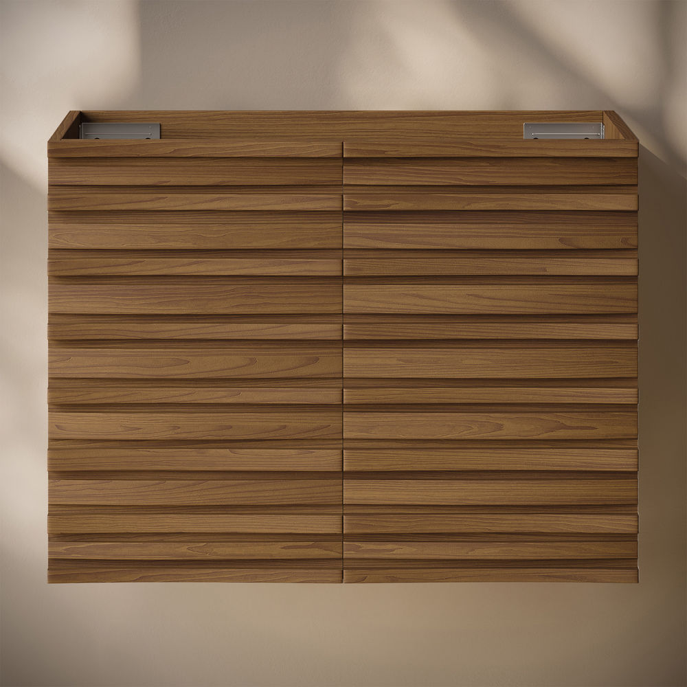 Cascade 30" Wall-Mounted Bathroom Vanity Cabinet without Top in Brown Oak