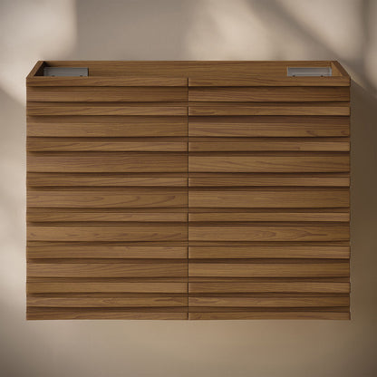 Cascade 30" Wall-Mounted Bathroom Vanity Cabinet without Top in Brown Oak