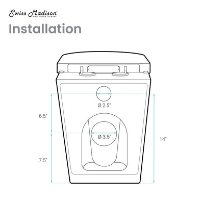 St. Tropez Back-to-Wall Toilet Bundle 0.8/1.6 GPF Dual Flush in Glossy White with White Flush Plate