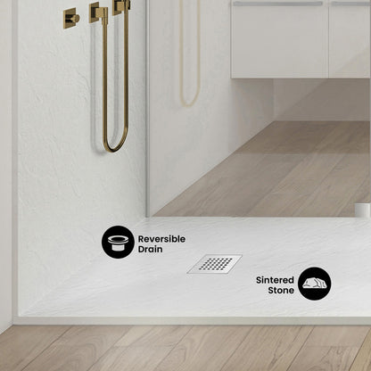 Terre P Series 36" x 36" Reversible Drain Shower Base