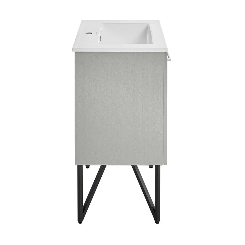 Annecy 24" Freestanding Bathroom Vanity in Gray with Sink Top
