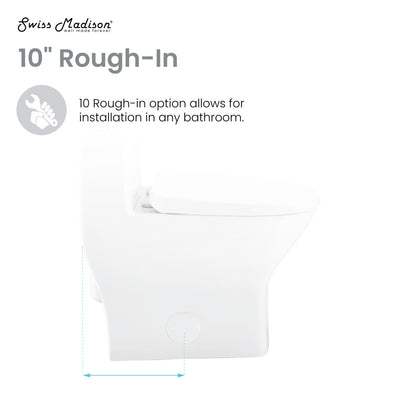 Sublime II One-Piece Round Toilet with Left Side Flush, 10" Rough-In 1.28 gpf