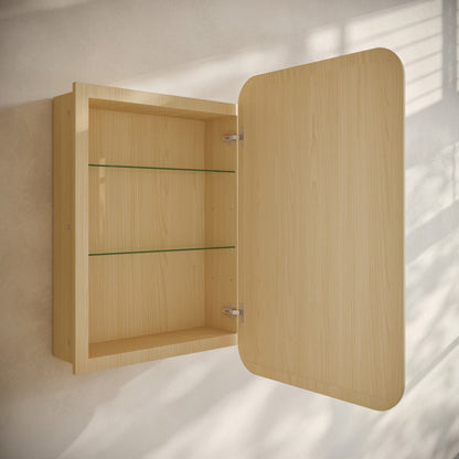 Plaisir 18 x 27 Recessed/Wall Mount Medicine Cabinet with Mirror in Natural Oak