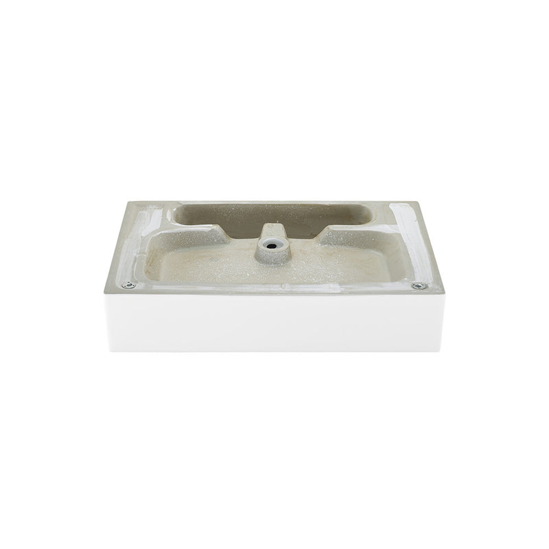 Claire 24 Ceramic Console Sink White Basin Matte White Legs