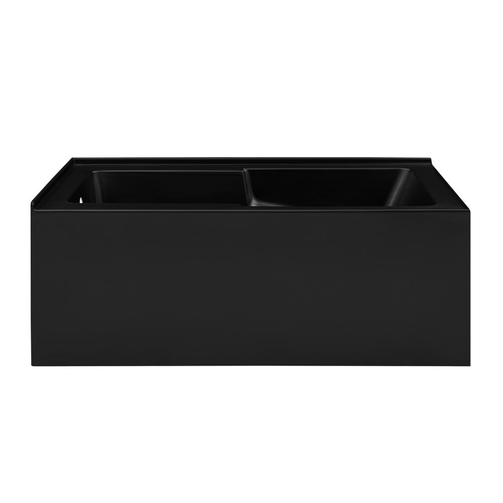 Voltaire 60 x 32 Left Drain Soaking Alcove Corner Apron Bathtub in Matte Black