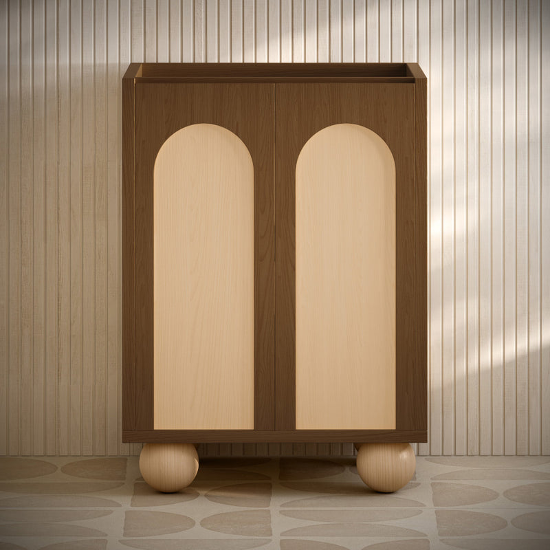 Plaisir II 24" Freestanding Bathroom Vanity Cabinet without Top in Brown Oak