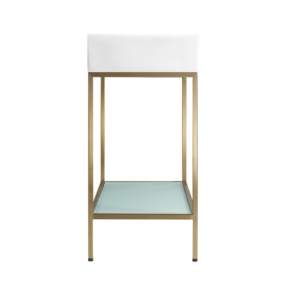 Pierre 32" Open Shelf Gold Frame Freestanding Bathroom Vanity with Sink Top