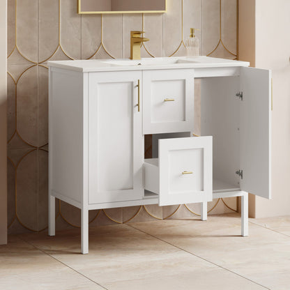 Forme 36" Modular Freestanding Bathroom Vanity with Sink Top in White