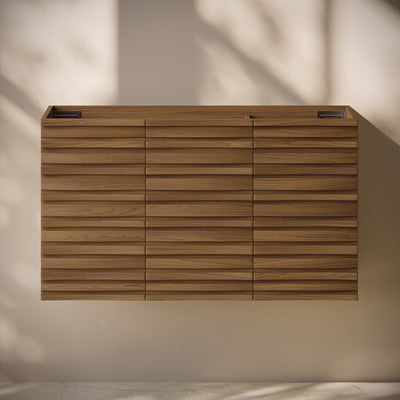 Cascade 36" Wall-Mounted Bathroom Vanity Cabinet without Top in Brown Oak