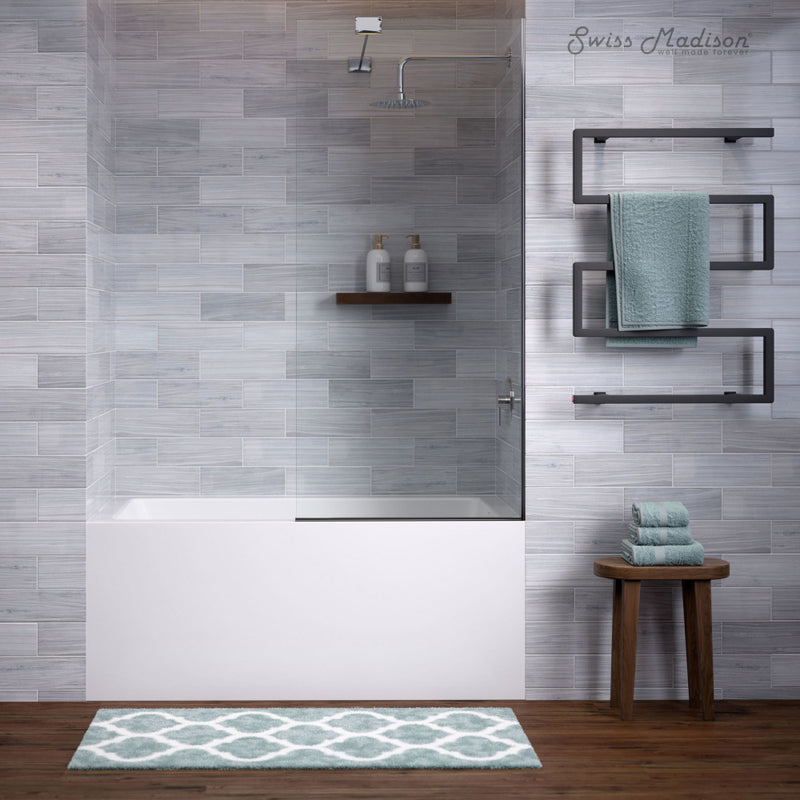 Voltaire 54 x 30 Skirted Right Drain Soaking Apron Bathtub in Glossy White with Integrated Overflow, Drain Included