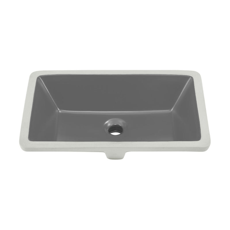 Voltaire 21" Rectangular Ceramic Undermount Bathroom Sink in Matte Gray