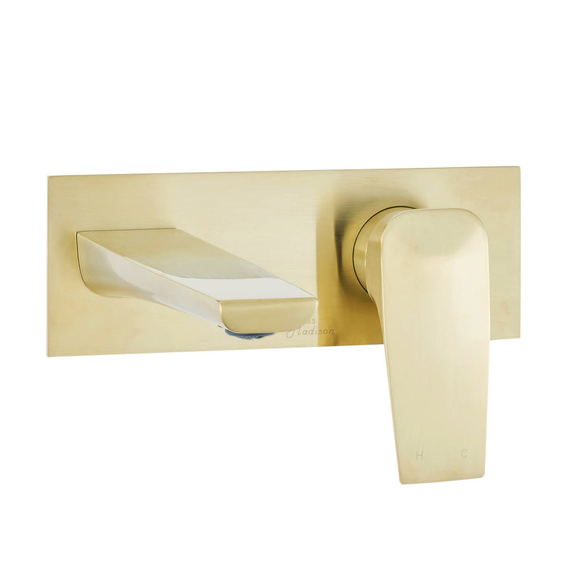 Monaco Single-Handle, Wall-Mount, Bathroom Faucet in Brushed Gold