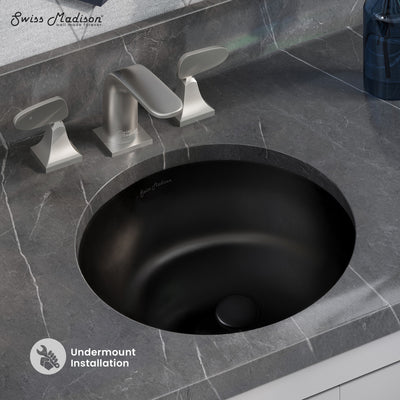 Monaco 16" Ceramic Undermount Bathroom Sink in Matte Black