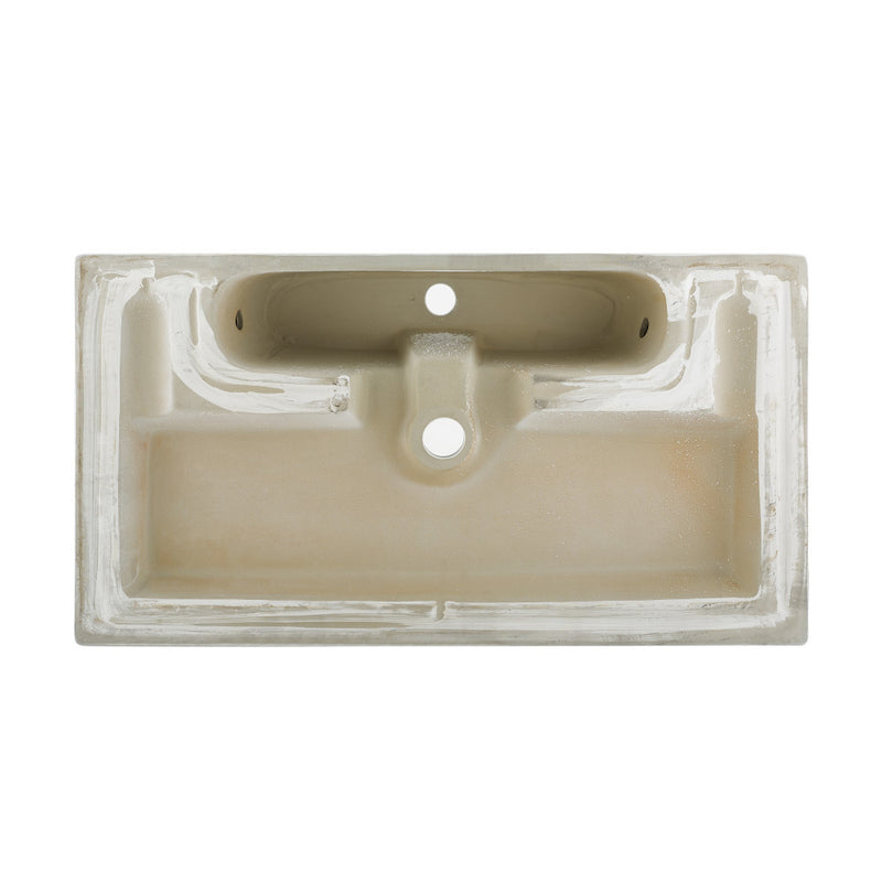 Voltaire Wide Rectangle Vessel Sink in White Marble