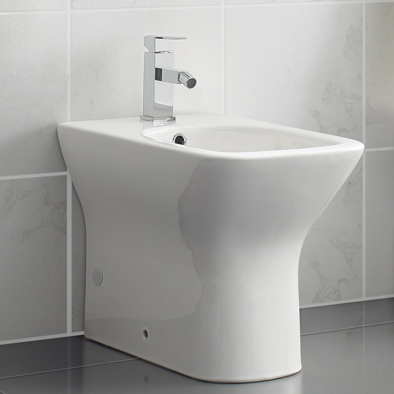 Carre Floor Mount Classic Bidet in Glossy White