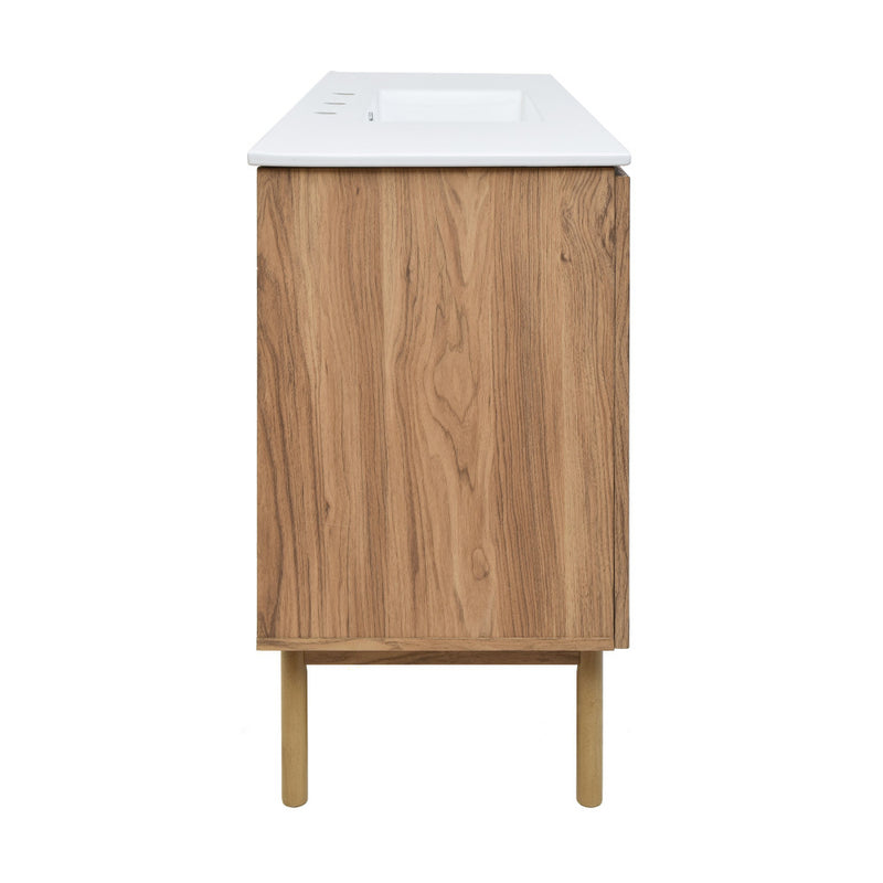 Classe 48" Freestanding Bathroom Vanity in Golden Oak with 3-Hole Widespread Sink Top
