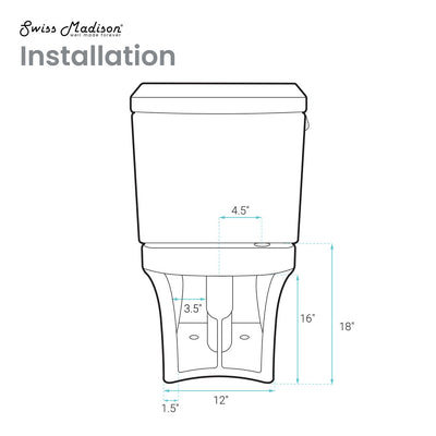 Classe Two-Piece Elongated Left Side Flush Handle Toilet 1.28 gpf