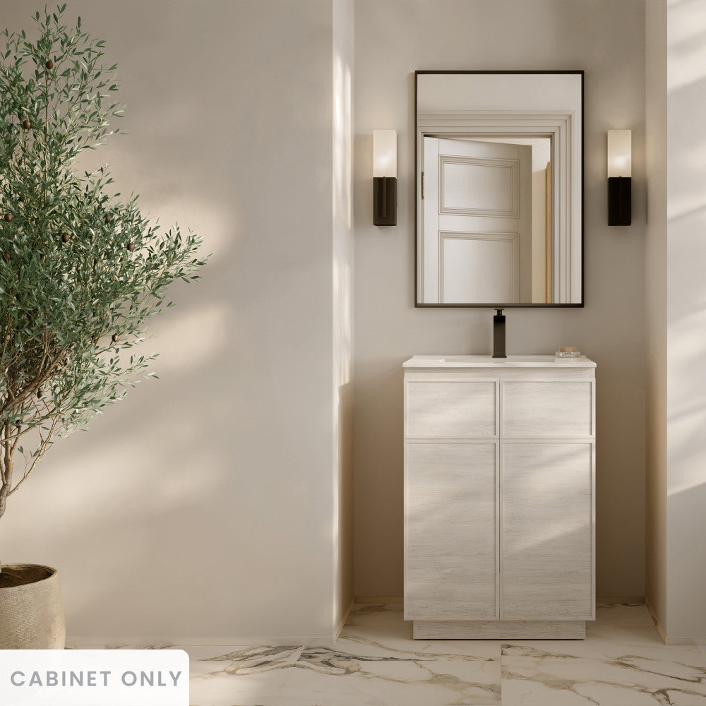 St. Tropez 24" Freestanding Bathroom Vanity Cabinet without Top in White Oak