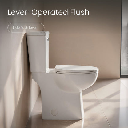 Classe Extra Tall Two-Piece 12" Rough-in 1.28 GPF Elongated Toilet – 21" Bowl Height – Glossy White