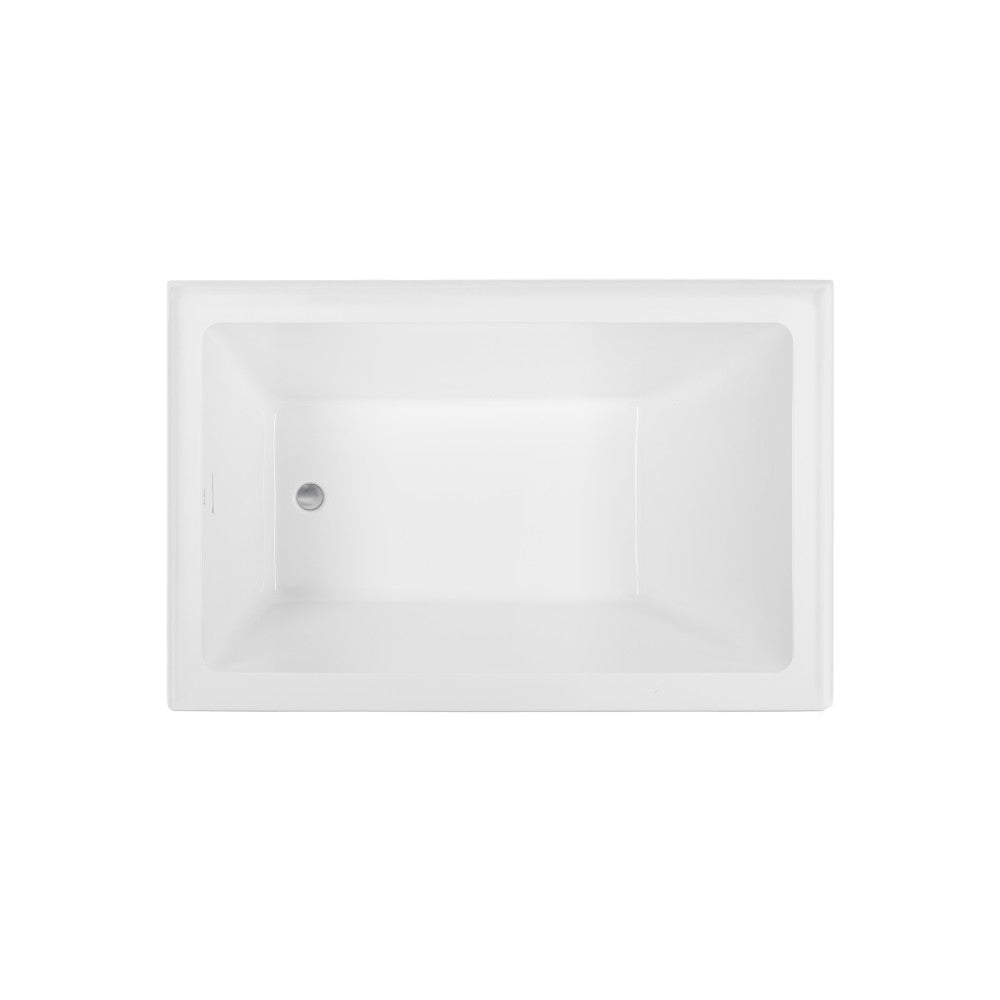 Voltaire 48 x 32 Skirted Left Drain Soaking Apron Bathtub in Glossy White with Integrated Overflow, Drain Included