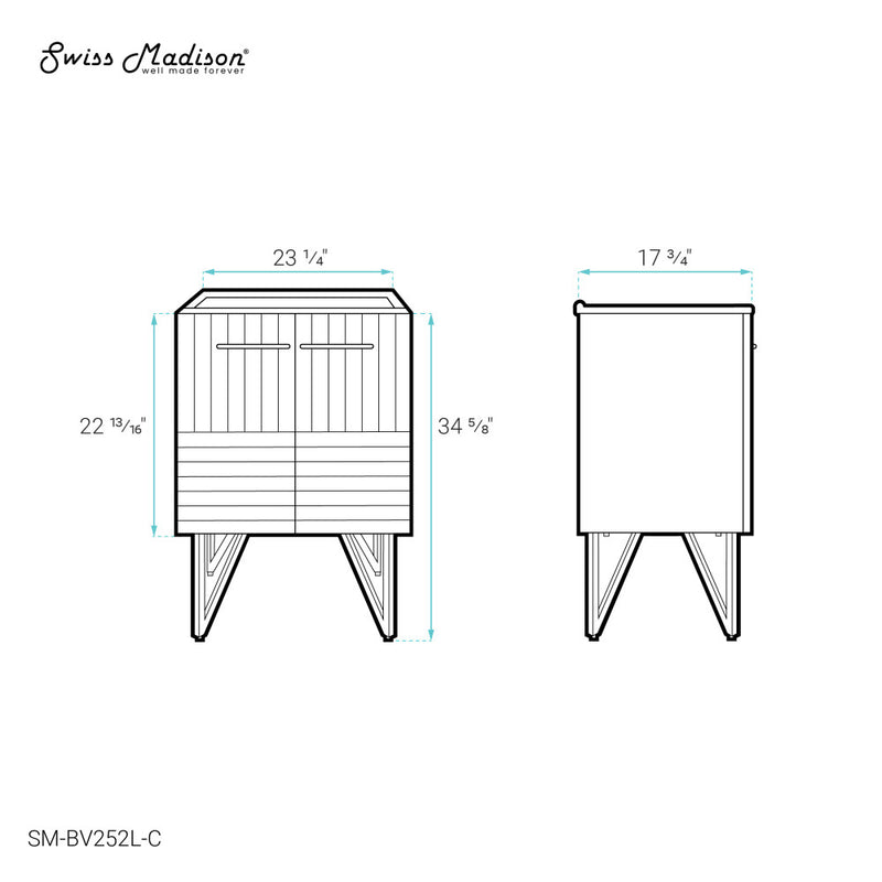 Annecy 24 Granger Blue Bathroom Vanity Cabinet Only (SM-BV252L)