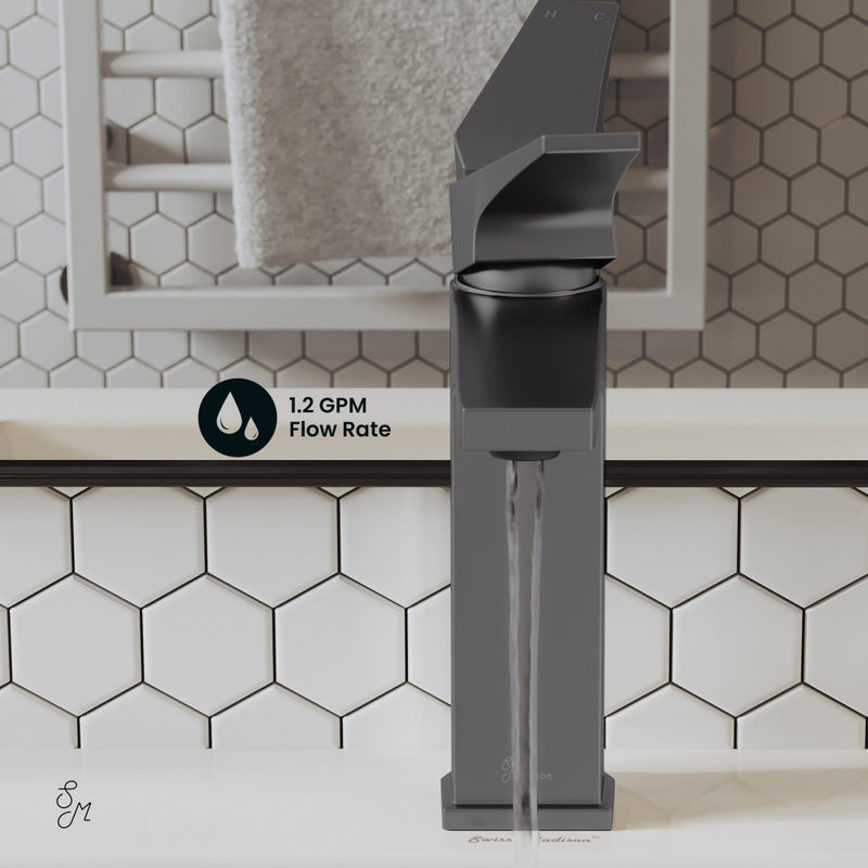 Voltaire Single Hole, Single-Handle, Bathroom Faucet in Gunmetal Grey