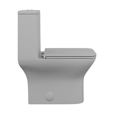 Carre One-Piece Square Toilet Dual-Flush in Matte Gray1.1/1.6 gpf