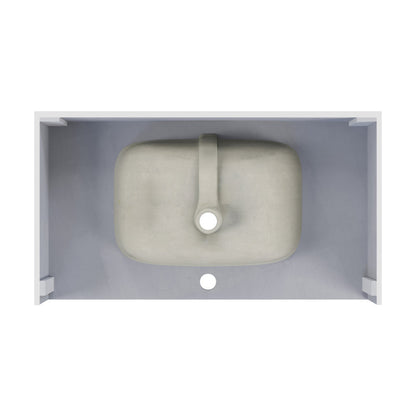 Avancer 36'' Wall Mount Sink In White Marble
