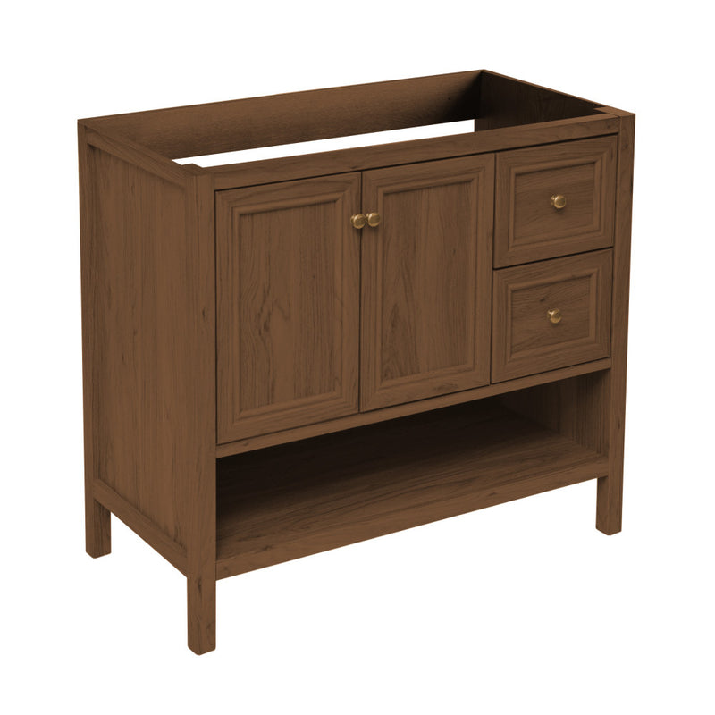 Château 36" Freestanding Bathroom Vanity Cabinet without Top in Brown Oak