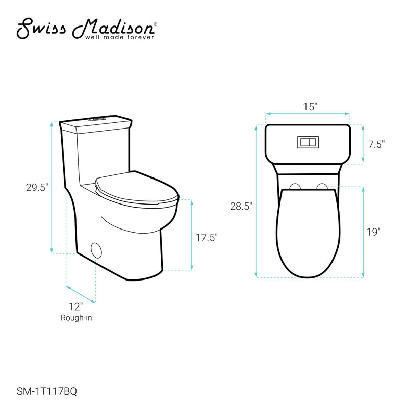 Classe One-Piece 12" Rough-in 1.1/1.6 GPF Dual Top Flush Elongated Toilet in Glossy Bisque