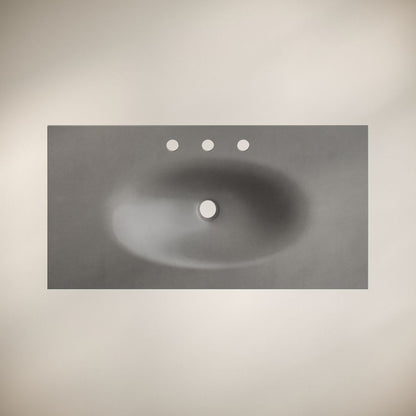 36" 3-Hole Widespread Concrete Vanity Sink Top in Matte Dark Gray