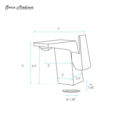 Carre Single Hole, Single-Handle, Bathroom Faucet in Brushed Nickel