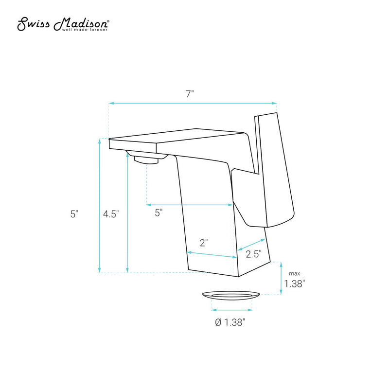 Carre Single Hole, Single-Handle, Bathroom Faucet in Brushed Nickel