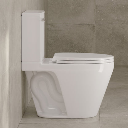 Carlton Belmont Semi-Skirted Two-Piece 12" Rough-in 1.28 GPF Left-Hand Flush Elongated Toilet in Glossy White