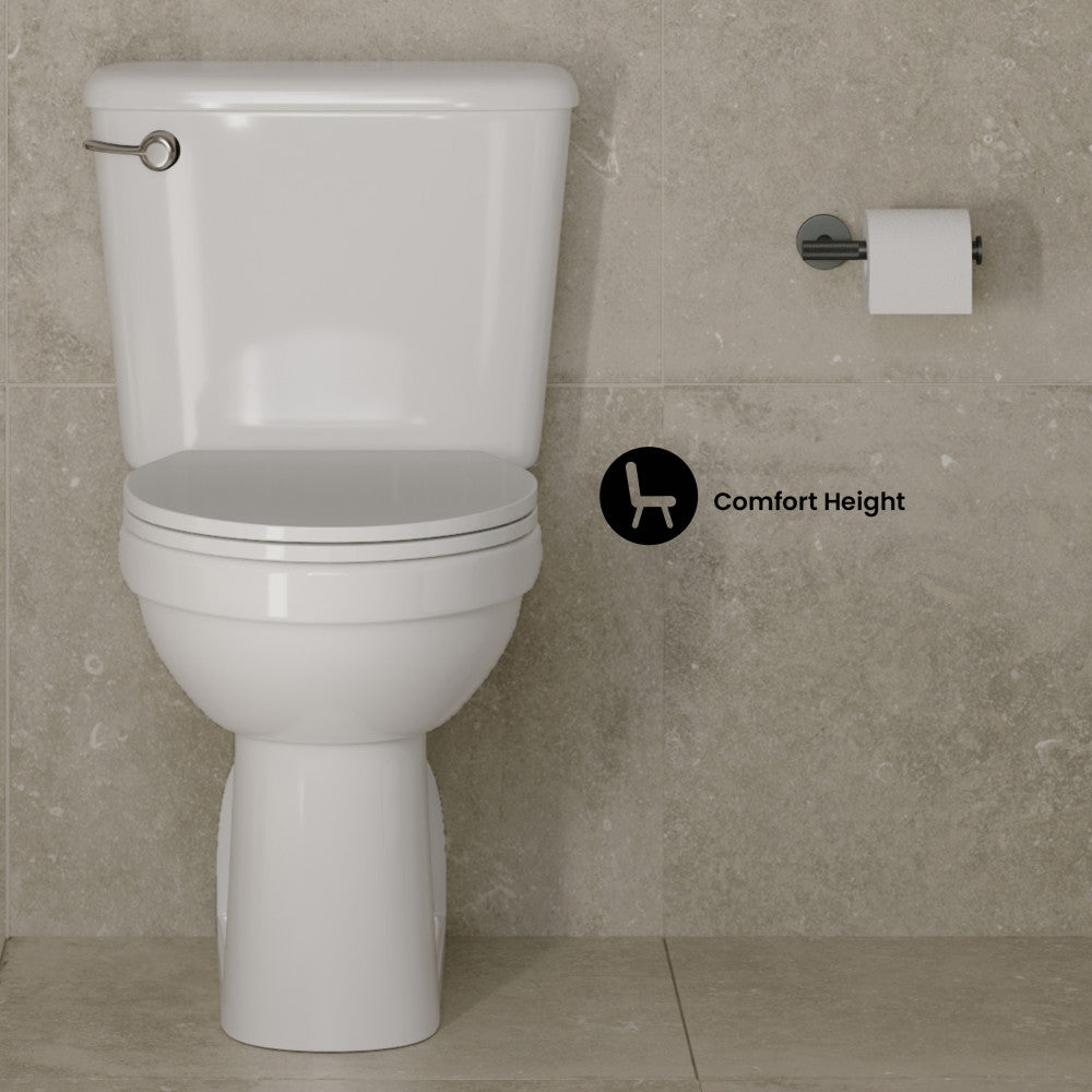 Carlton Marquette Rear-Outlet Two-Piece 1.6 GPF Left-Hand Flush Elongated Toilet in Glossy White