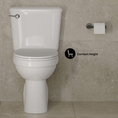 Carlton Marquette Rear-Outlet Two-Piece 1.6 GPF Left-Hand Flush Elongated Toilet in Glossy White