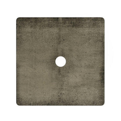 15.5" square concrete vessel bathroom sink in dark gray with center drain hole.