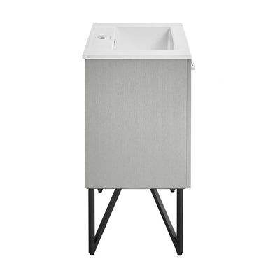 Annecy 24 Single, Brushed Grey, Two Doors, Bathroom Vanity